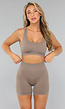 Taupe Fitness Set met Uitneembare Pads