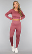 Oudroze Longsleeve Fitness Set met Duimgaten