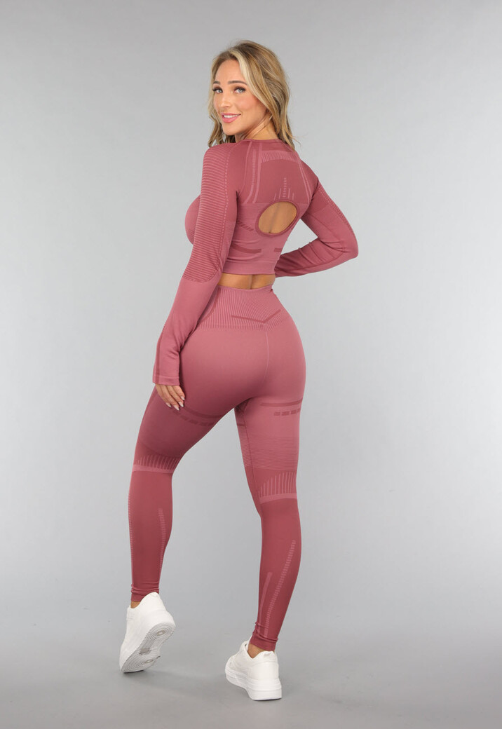 Oudroze Longsleeve Fitness Set met Duimgaten