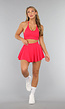 Rode Sportset met Sport Skort