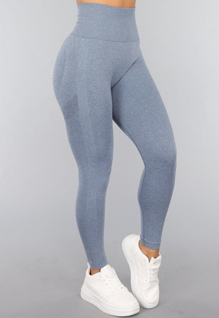 Blauwe Trainingslegging met Push Up Effect