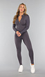 Antraciet Sportief Jumpsuit met Rits