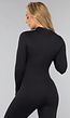 Zwarte Aansluitende Jumpsuit met Ritssluiting
