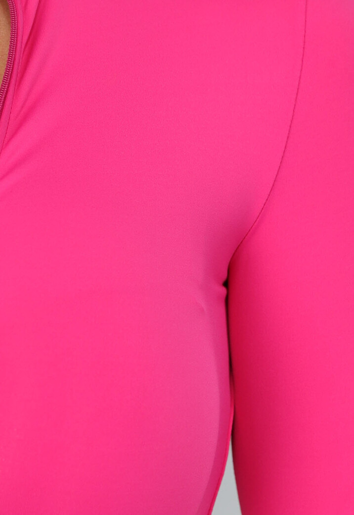 Hard Roze Sportieve Zipper Playsuit