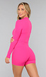 Hard Roze Sportieve Zipper Playsuit