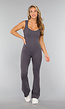 Antraciet Flair Jumpsuit met Brede Schouderbanden