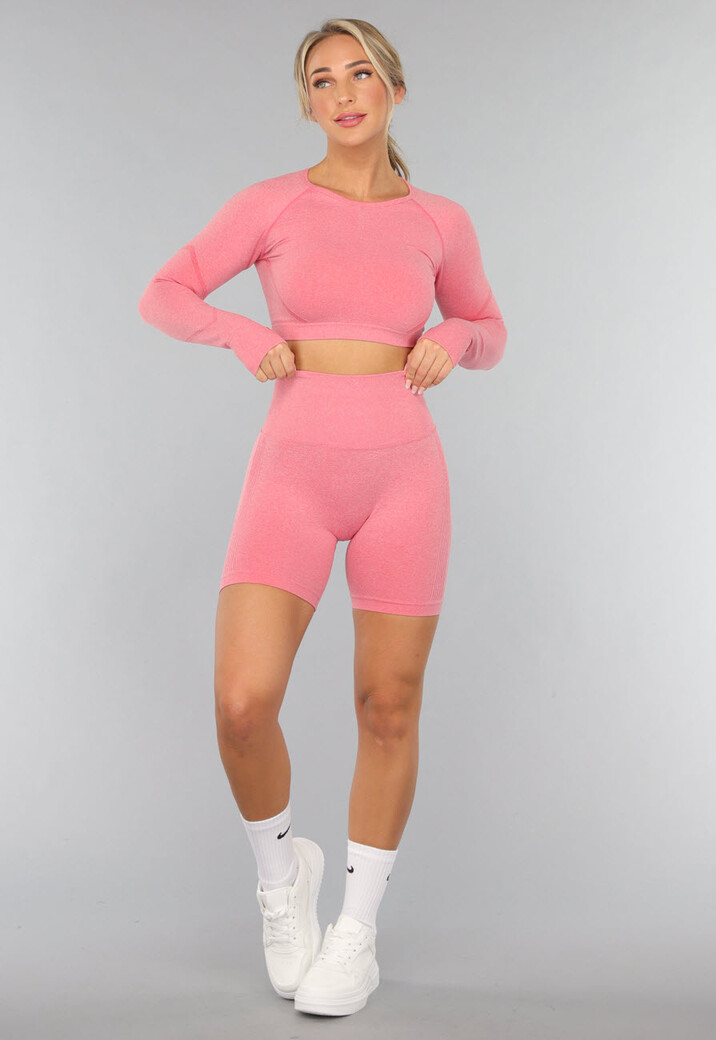 Koraal Kleurige Sporttop met Duimgaten