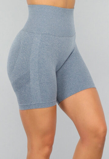 Blauwe Korte Sport Short met Scrunch
