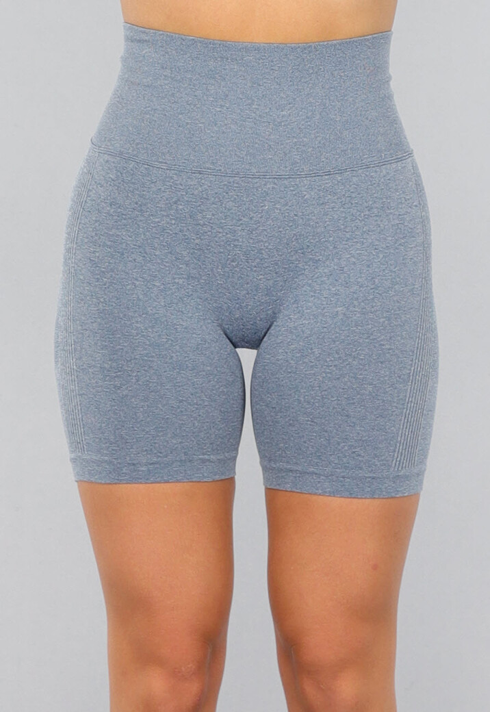 Blauwe Korte Sport Short met Scrunch