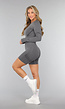 Grijze Fitness Short met Scrunch