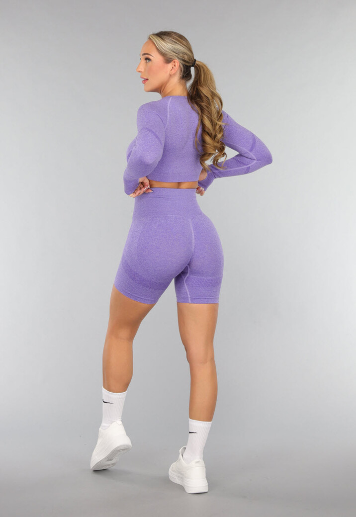 Paars Yoga Broekje met Scrunch