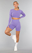 Paars Yoga Broekje met Scrunch