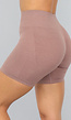 Taupe Fitness Short met Scrunch