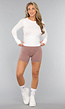 Taupe Fitness Short met Scrunch