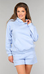 Blauwe Fleece Lounge Set met Short