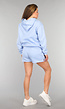 Blauwe Fleece Lounge Set met Short