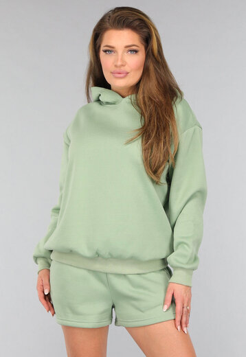 Groene Short Set met Hoodie