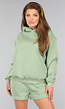 Groene Short Set met Hoodie