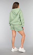 Groene Short Set met Hoodie
