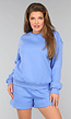 Blauwe Fleece Two Piece met Short