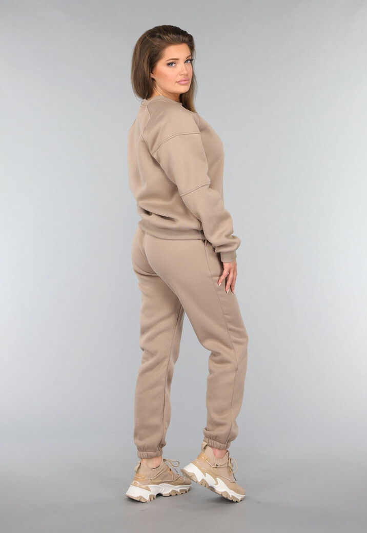 Fleece Jogger Set in Camel