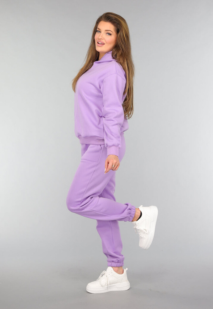 Paarse Fleece Two Piece met Capuchon