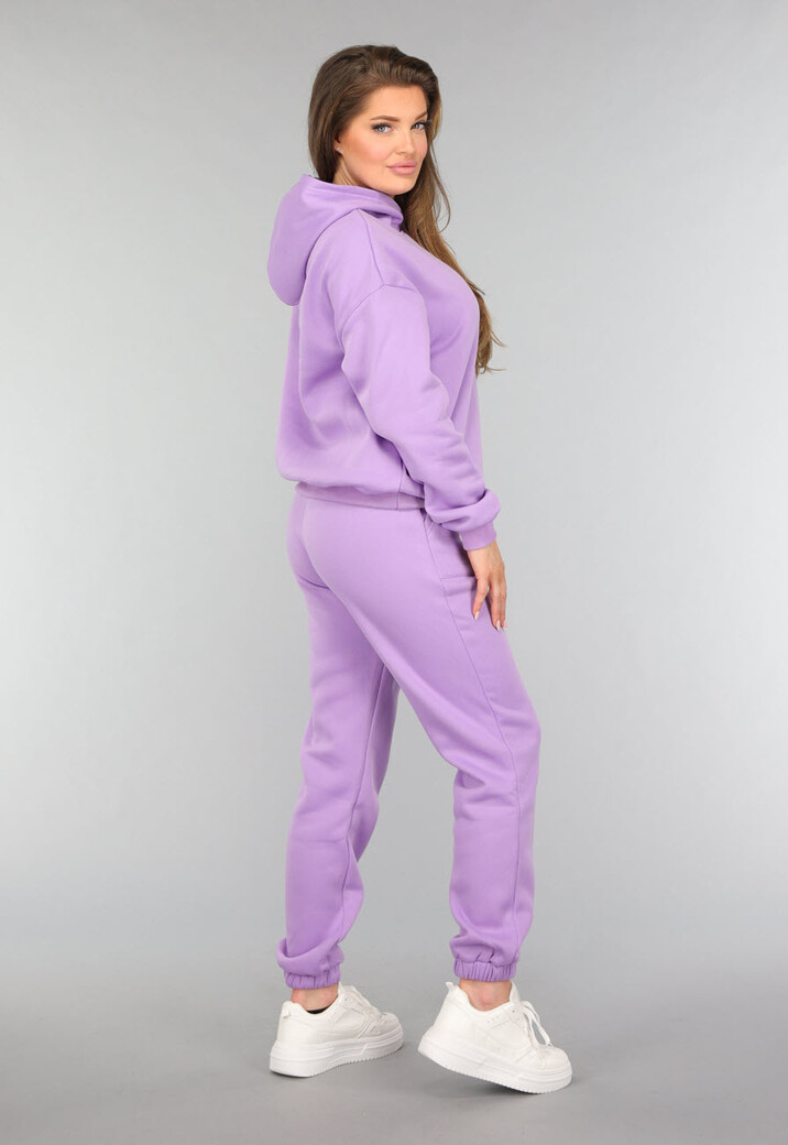 Paarse Fleece Two Piece met Capuchon