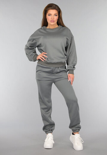 OP=OP! Donkergrijze Fleece Lounge Set