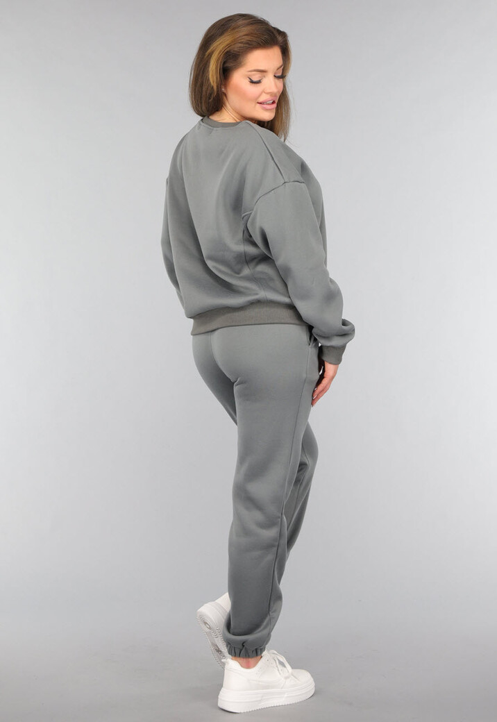 Donkergrijze Fleece Lounge Set