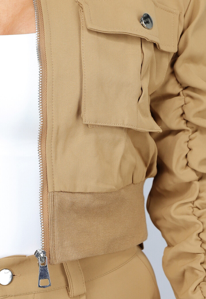 Wide Leg Cargo Set in Camel