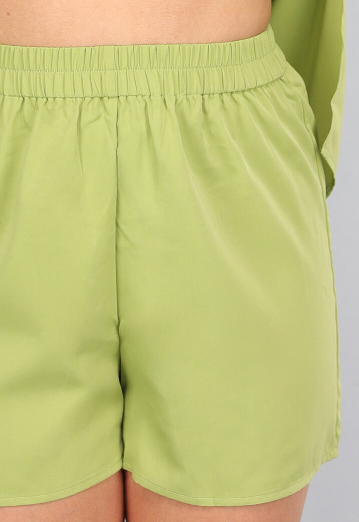 Groene Blouse met Tailleband en Short