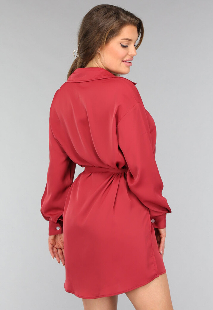 Roestbruine Lange Blouse met Broekje en Tailleband