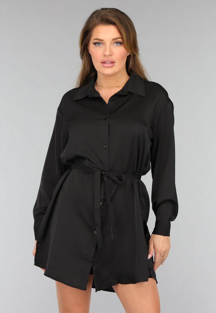 Zwarte Blouse Jurk met Broekje