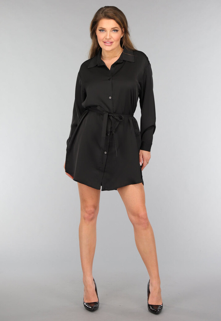 Zwarte Blouse Jurk met Broekje