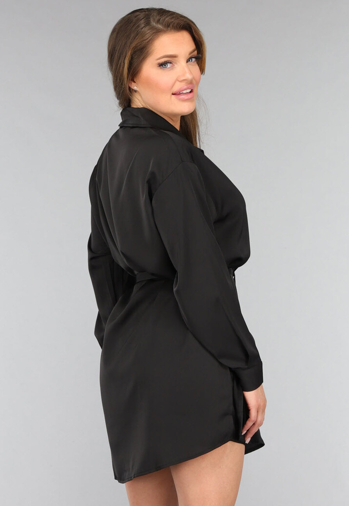 Zwarte Blouse Jurk met Broekje