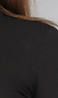 Zwart Rib Jurkje met Ritssluiting