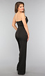 Zwarte Strapless Jumpsuit met Knoopdetail