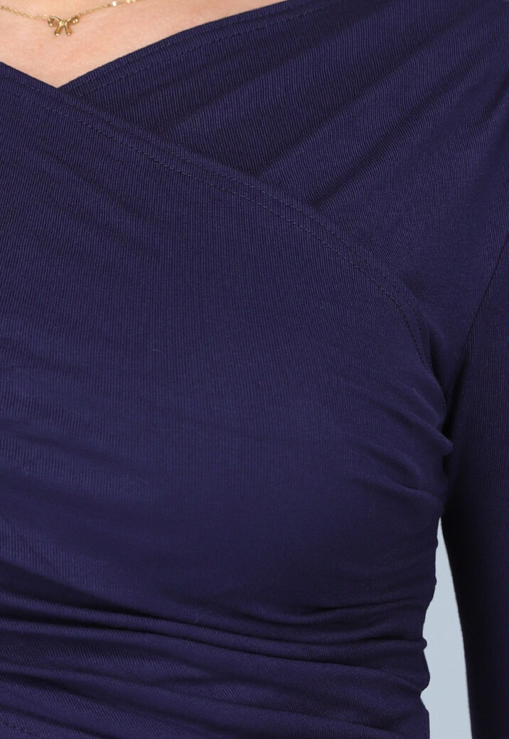 Donkerblauwe Longsleeve Overslag top