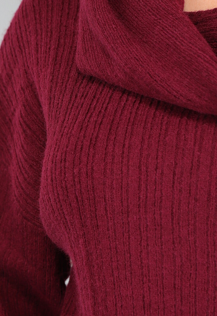 Burgundy Off Shoulder Trui