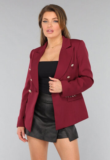 Wijnrode Button Blazer