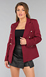 Wijnrode Button Blazer