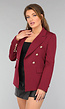 Wijnrode Button Blazer