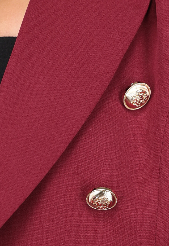 Wijnrode Button Blazer