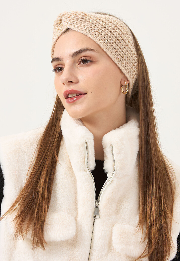 Gebreide Haarband met Pailletten