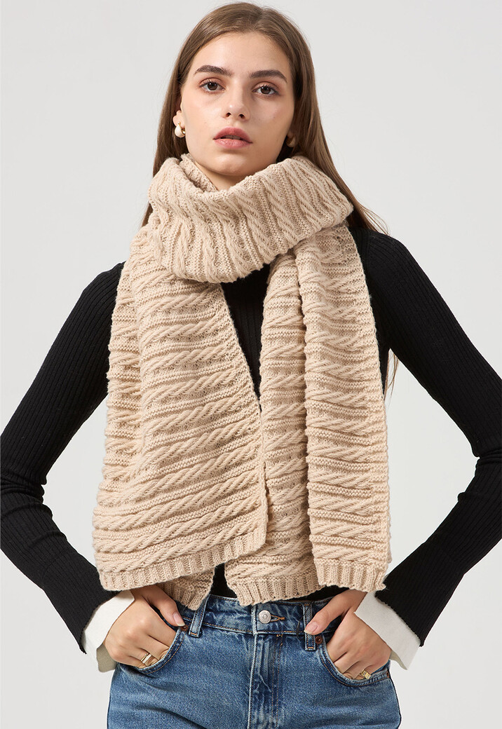Kabel Gebreide Shimmer Sjaal