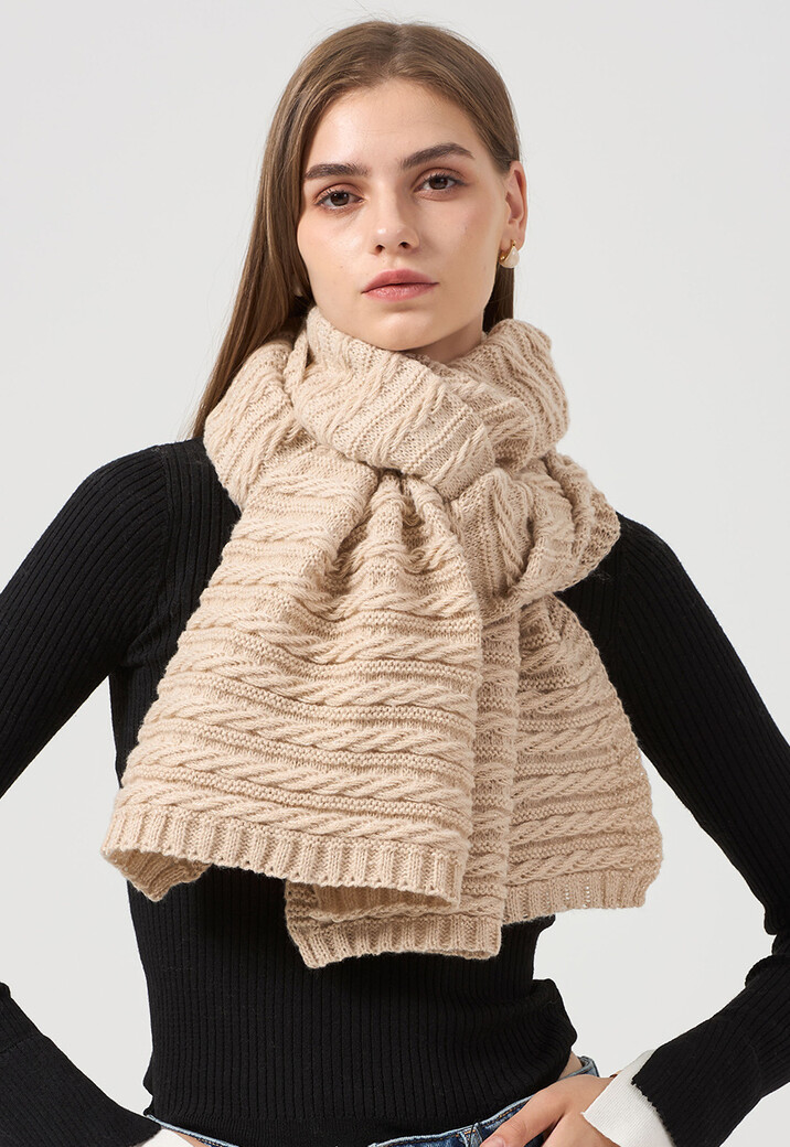 Kabel Gebreide Shimmer Sjaal