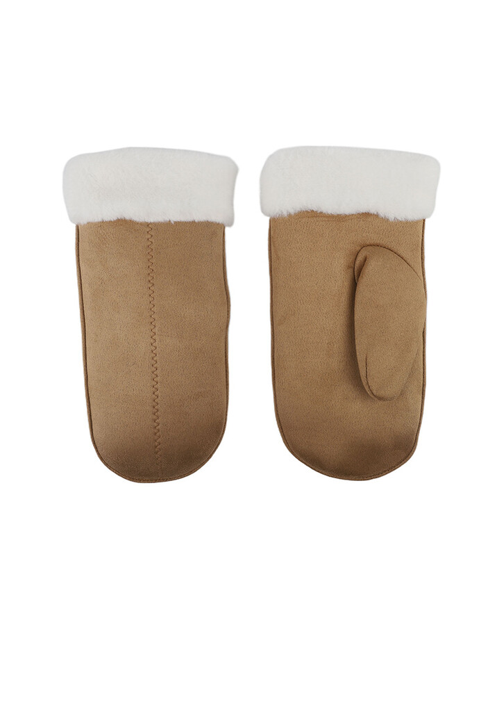 Suèdelook Wanten met Bont Randje