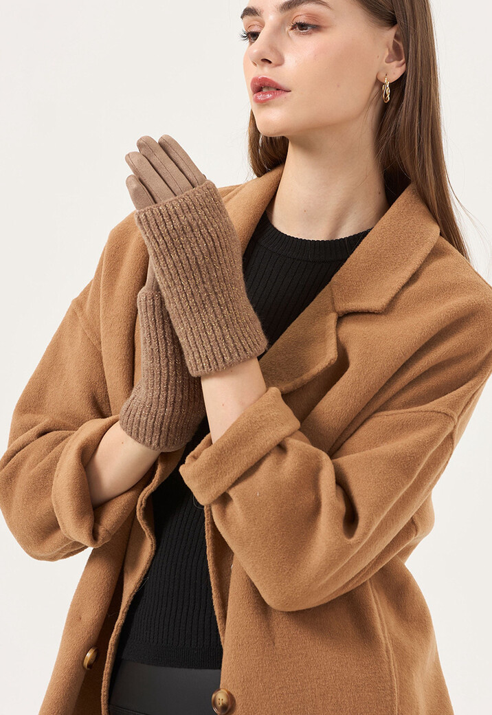 Suèdelook Overslag Handschoenen