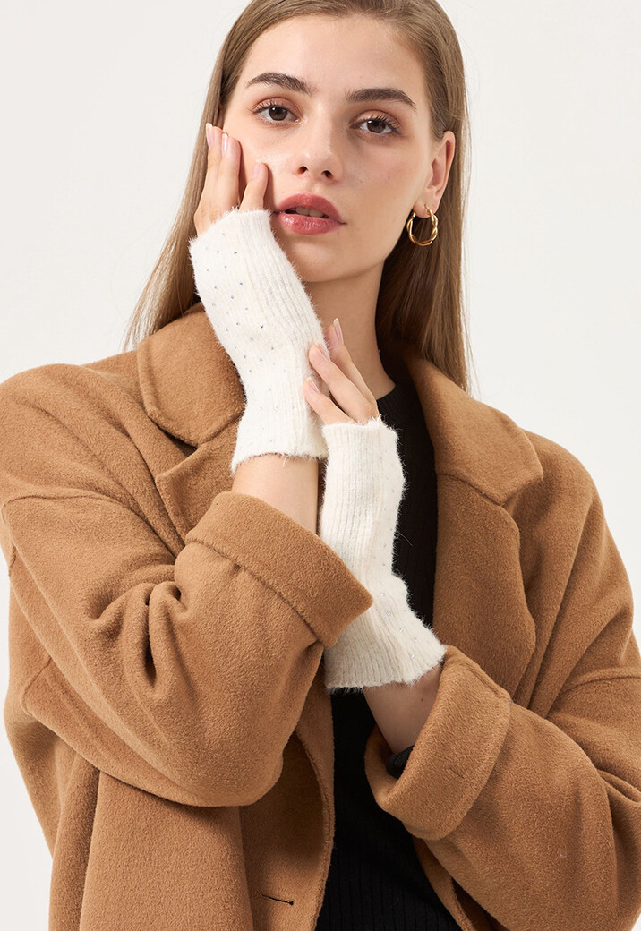 Halve Hanschoenen met Strass Steentjes