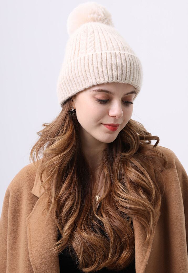 Gebreide Muts met Pompon